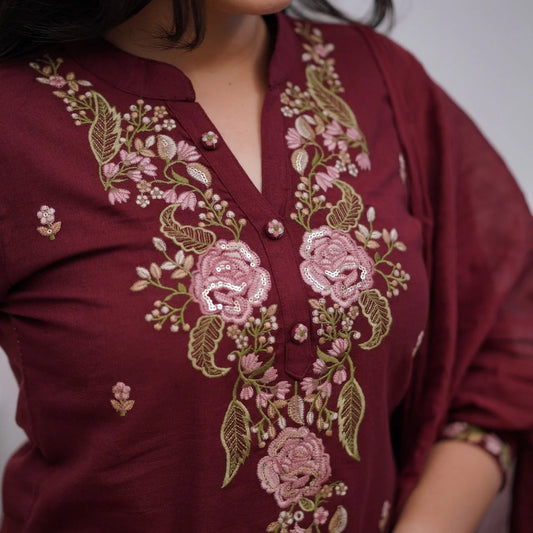 Jaipuraa Beautiful Pure Cotton Super Dying Embroidery Suit