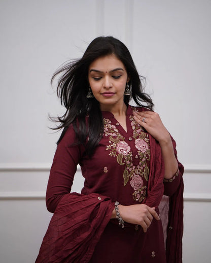 Jaipuraa Beautiful Pure Cotton Super Dying Embroidery Suit